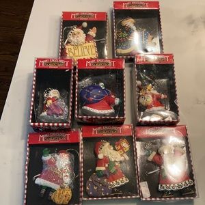 Set of 8 Santa 🎅🏻 Mary Engelbreit Ornaments